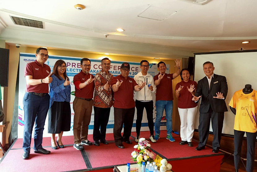 Konferensi pers Electric Jakarta Marathon 2019.