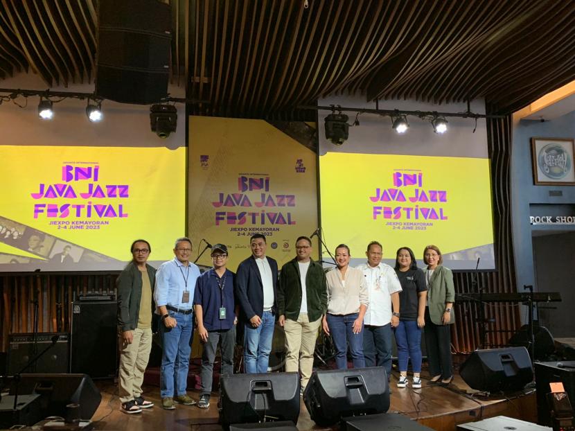 Konferensi pers festival musik Java Jazz Festival 2023 bersama tim event dan para sponsor digelar di Hard Rock Cafe, Jakarta, Rabu (8/3/2023).