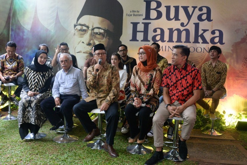 Konferensi pers film Buya Hamka, Senin (25/3), di Jakarta. Buya Hamka akan mulai syuting April 2019.