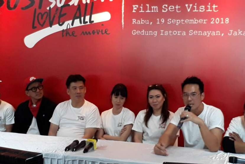 Konferensi pers film Susy Susanti: Love All di Gedung Istora Senayan, Jakarta, Rabu (19/9).