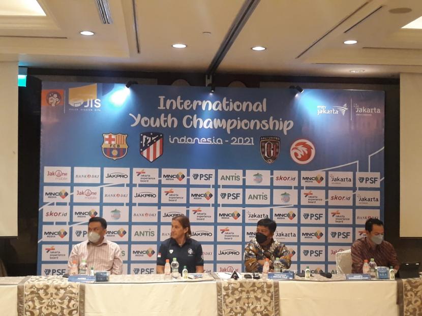 Konferensi pers International Youth Championship 2021 di Hotel Shangri La, Jakarta, Selasa (12/4/2022). 