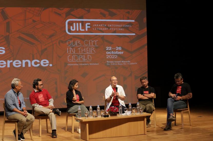 Konferensi pers Jakarta International Literary Festival (JILF) 2022. JILF berlangsung di Taman Ismail Marzuki, Jakarta, 22-26 Oktober 2022.