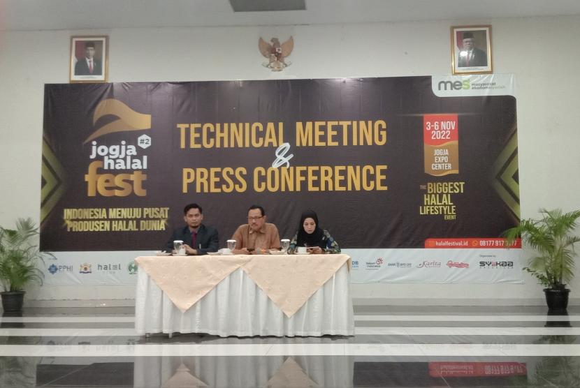 Konferensi Pers Jogja Halal Fest 2022 (JHF#2) di Tasneem Convention Hotel, Yogyakarta, Rabu (19/10/2022).