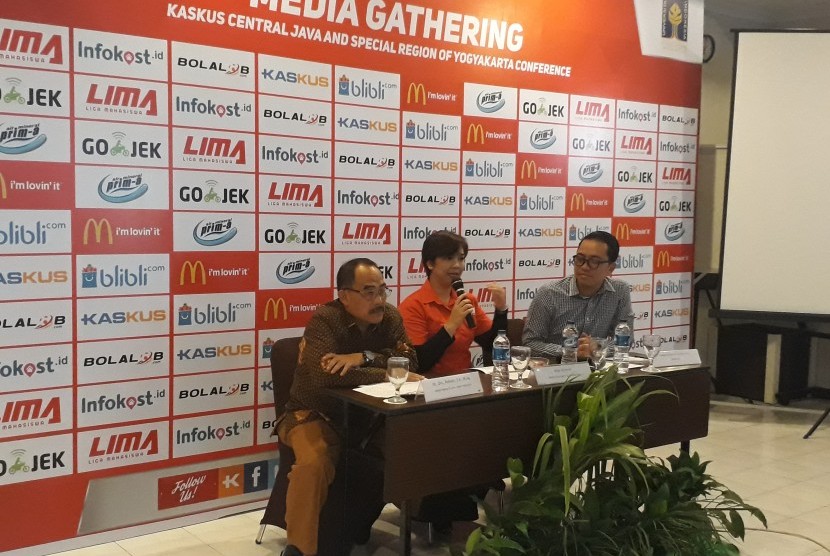 Konferensi pers Liga Mahasiswa (Lima) Basketball DIY-Jateng di Hotel Cakra Kusuma, Selasa (17/7).