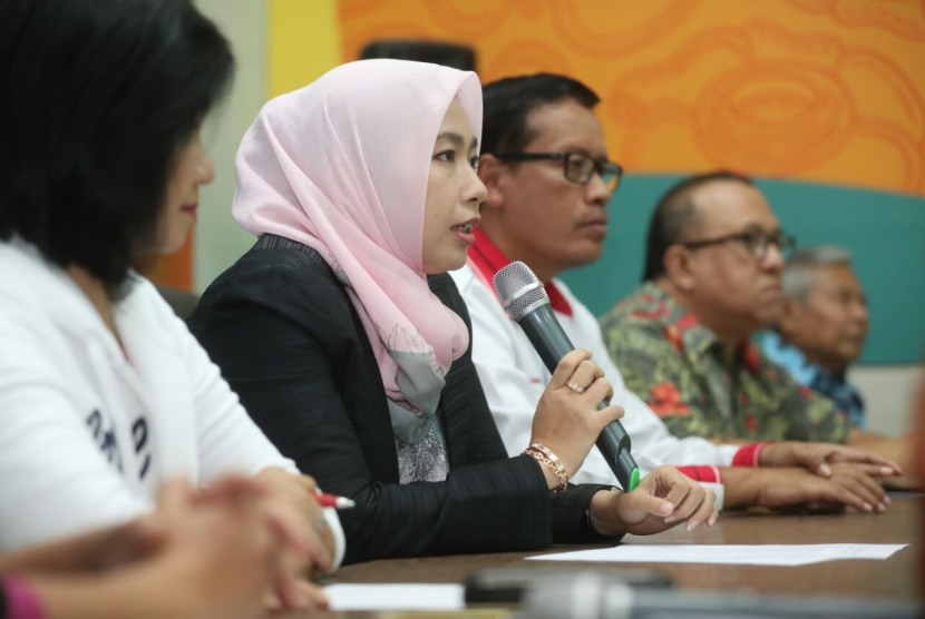 Konferensi pers Lomba Senam Poco-Poco Nusantara.