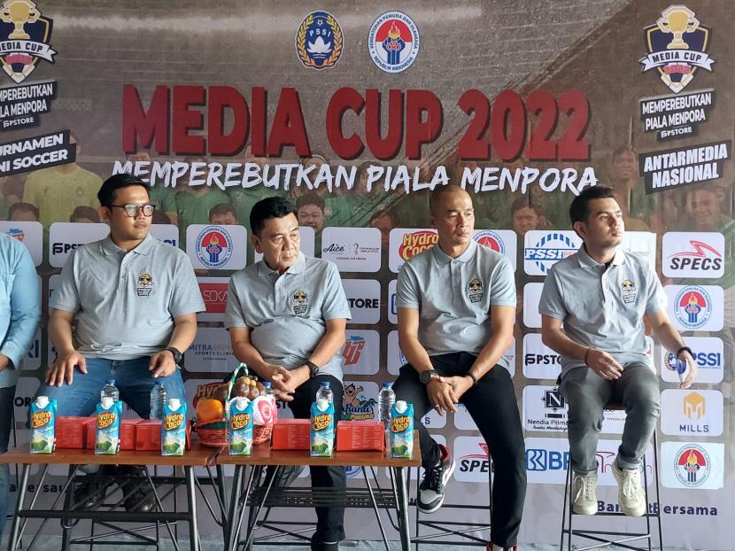 Konferensi pers Media Cup 2022 di Triboon Mini Soccer, Jakarta Selatan, Jumat (1/9/2022).