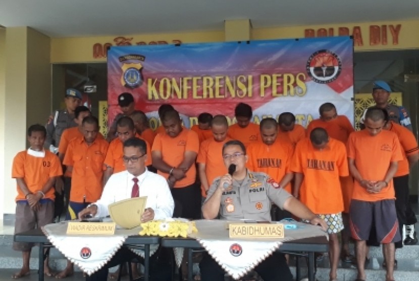 Konferensi pers Operasi Curas Progo 2019 di Lobi Polda Daerah Istimewa Yogyakarta (DIY) , Senin (26/8).