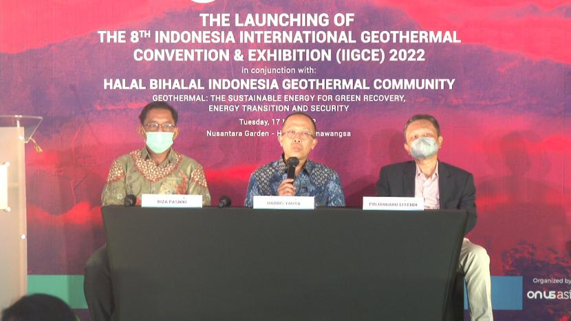 Konferensi pers pelaksanaan Indonesia International Geothermal Convention & Exhibition (IIGCE) 2022. 