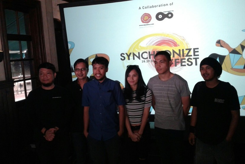 Konferensi pers penyelenggaran ajang musik Synchronize Fest di Jakarta, Selasa (23/8).
