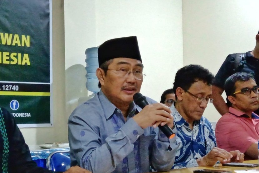 Konferensi pers pernyataan sikap Ikatan Cendikiawan Muslim Indonesia (ICMI) usai pemungutan suara pemilihan umum (Pemilu) 2019, di ICMI Center, Pancoran, Jakarta Selatan, Senin (22/4).