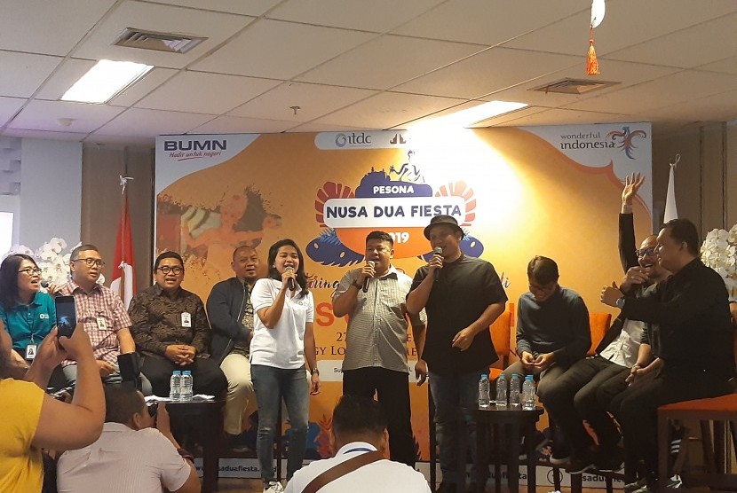Konferensi pers Pesona Nusa Dua Fiesta di Jakarta, Jumat (27/9).