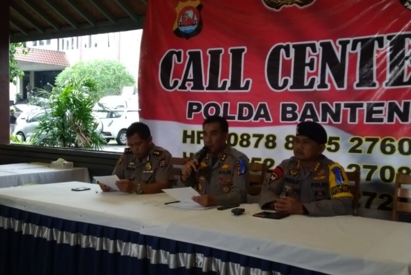 Konferensi pers Polda Banten terkait penanganan tsunami, Kamis (27/12).