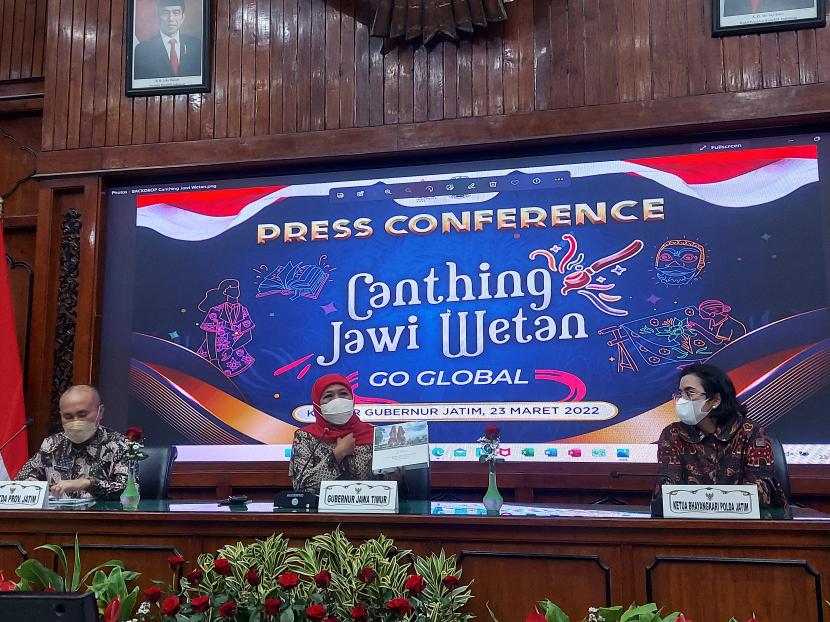 Konferensi pers rencana penyelenggaraan acara Canthing Jawi Wetan Go Global (CJWGG). 