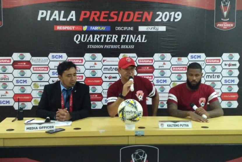 Konferensi Pers usai laga Persija Jakarta kontra Kalteng Putra, di Stadion Patriot Chandrabhaga, Bekasi.