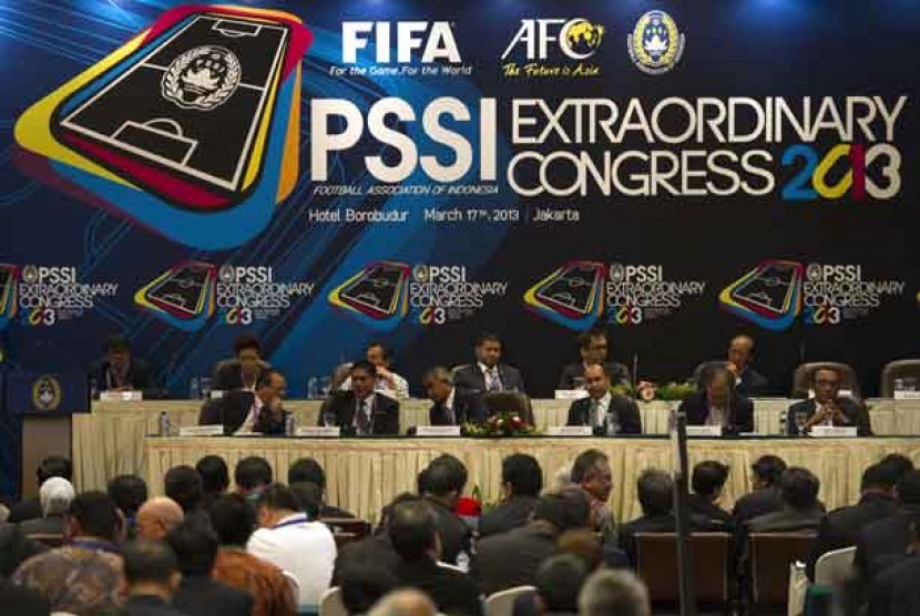  Kongres Luar Biasa (KLB) PSSI 2013 di Jakarta, Ahad (17/3).