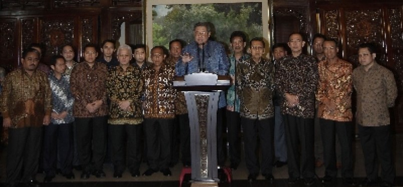 Konpers Presiden SBY bersama Setgab di Cikeas Bogor, Rabu malam, (14/3).