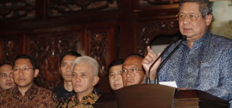 Konpers Presiden SBY bersama Setgab di Cikeas Bogor, Rabu malam, 14/3