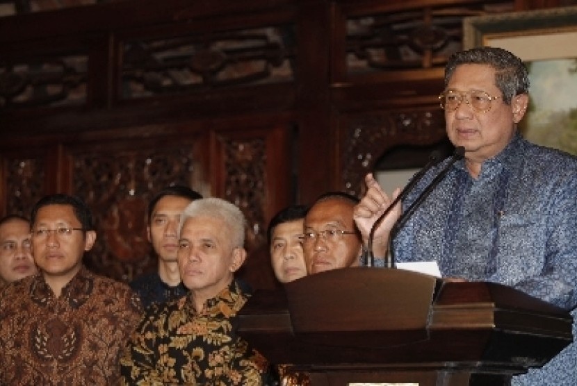 Konpers Presiden SBY bersama Setgab di Cikeas Bogor, Rabu malam, (14/3).