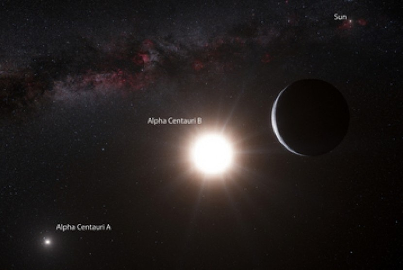 Konsep sistem bintang Alpha Centauri.
