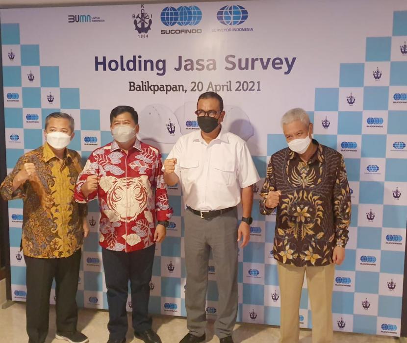 Konsolidasi menuju Holding BUMN Jasa Survei yang dilakukan oleh jajaran dari Surveyor Indonesia (SI), Biro Klasifikasi Indonesia (BKI), dan Sucofindo.