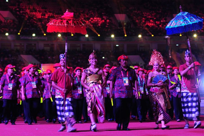 Kontingen atlet Bali saat pada PON tahun lalu di Riau