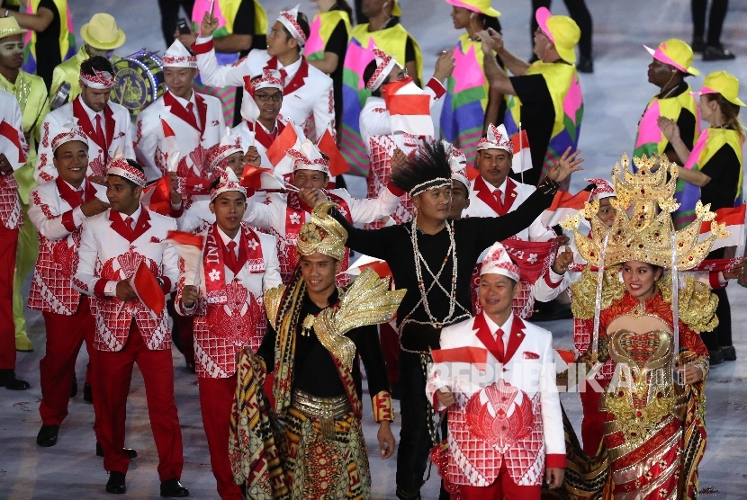 Kontingen Indonesia pada Olimpiade 2016 di Rio de Janeiro, Brasil, Jumat waktu setempat (6/8).