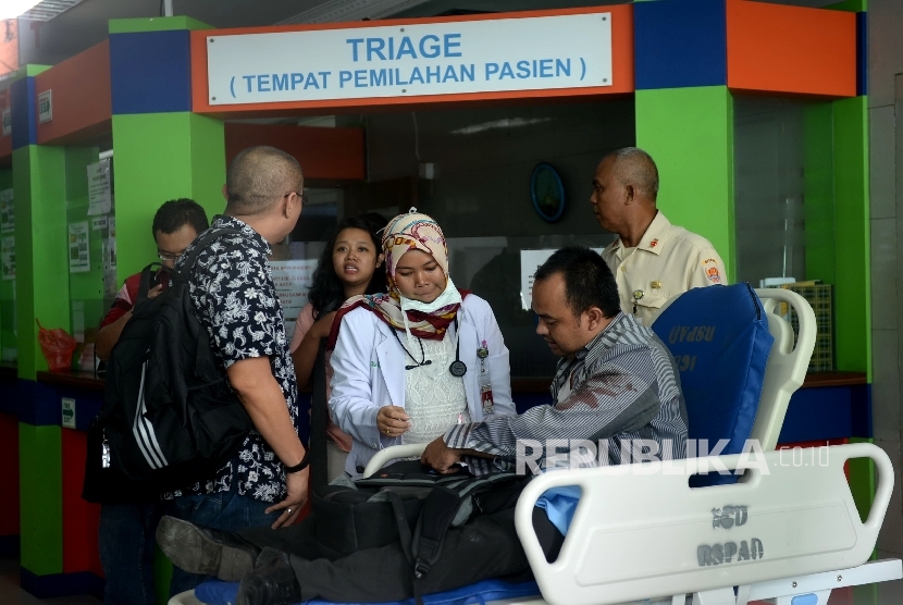 Korban ledakan Sarinah berada di RSPAD Gatot Subroto, Jakarta Pusat, Kamis (14/1).  (Republika/Wihdan)