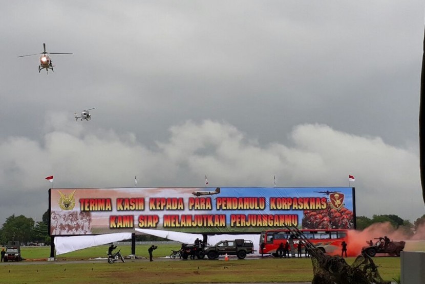 Korps Pasukan Khas (Korpaskhas) tengah memperingati hari ulang tahun ke-70 tahun di Lanud Adisucipto, Yogyakarta.