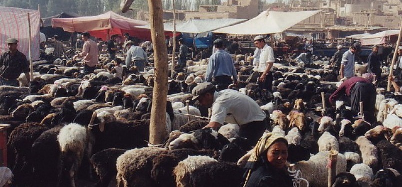 Kota Kashgar di Cina yang terkenal dengan kambingnya dan Muslim Uyghur