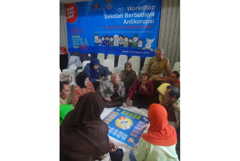 KPK menggelar workshop pencegahan korupsi dalam bidang pendidikan di Cimahi, Jawa Barat, Selasa (25/8).  Dok IB