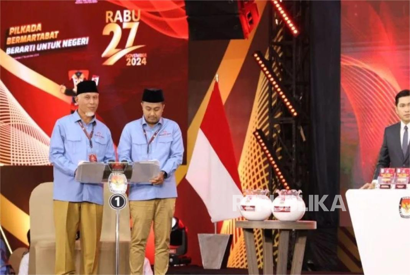 KPU Provinsi Sumbar menyatakan, paslon Mahyeldi-Vasko Ruseimy menang Pilgub Sumbar 2024.