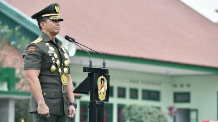 KSAD Jenderal Andika Perkasa di Akmil Magelang pada Senin (6/7).