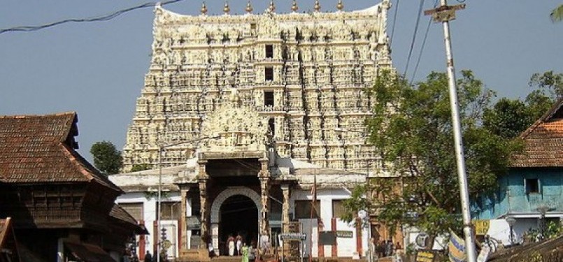 Kuil Stee Padmanabhaswamy di India selatan.