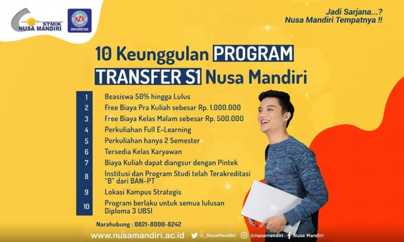 Kuliah program transfer kampus STIK Nusa Mandiri simple dan terjangkau.