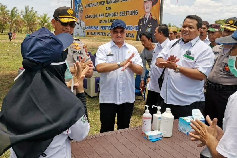 Kunjungan Gubernur Erzaldi Rosman bersama kapolda ke Pelabuhan Sadai, Toboali, Bangka Belitung.(Pemprov Babel)
