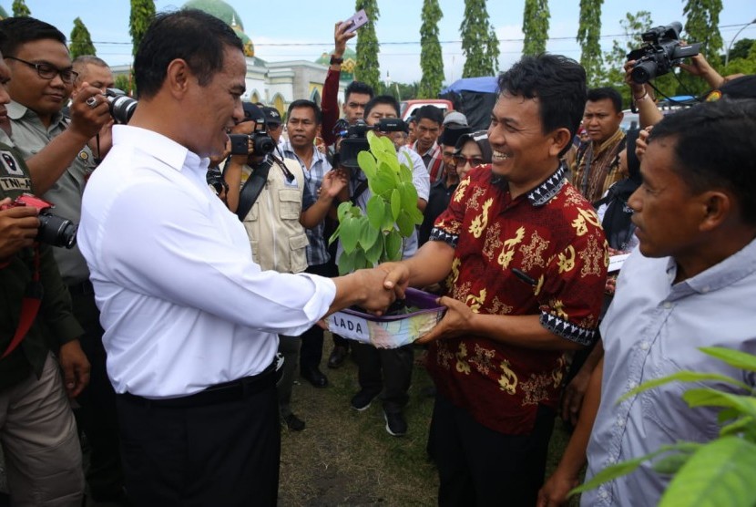 Kunjungan kerja Menteri Pertanian Andi Amran Sulaiman di Kabupaten Luwu, Sulawesi Selatan, Senin (11/3).