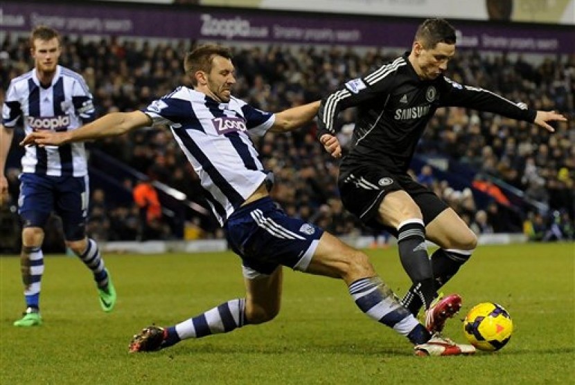 Laga antara West Brom melawan Chelsea di Liga Primer Inggris.