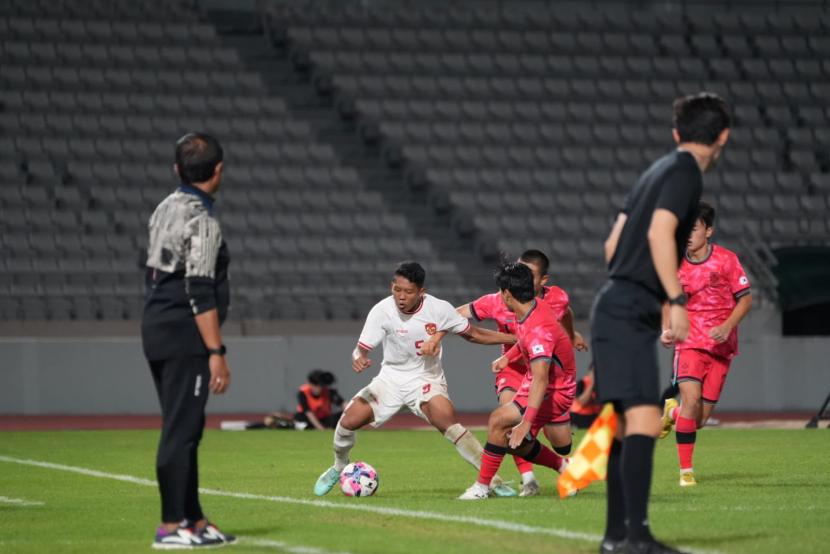 Laga timnas Indonesia U-20 vs Korea Selatan U-20 di turnamen Seoul Earth on Us Cup 2024.