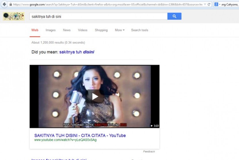 Lagu Sakitnya tuh di Sini paling dicari di Google selama 2014. 