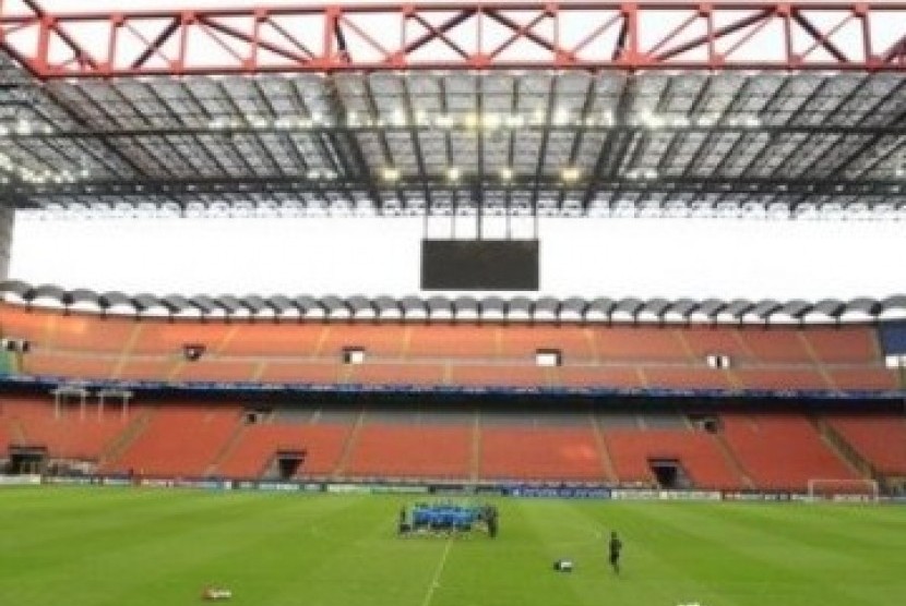 Lapangan San Siro yang akan jadi arena pertarungan Atalanta kontra Valencia di Liga Champions.