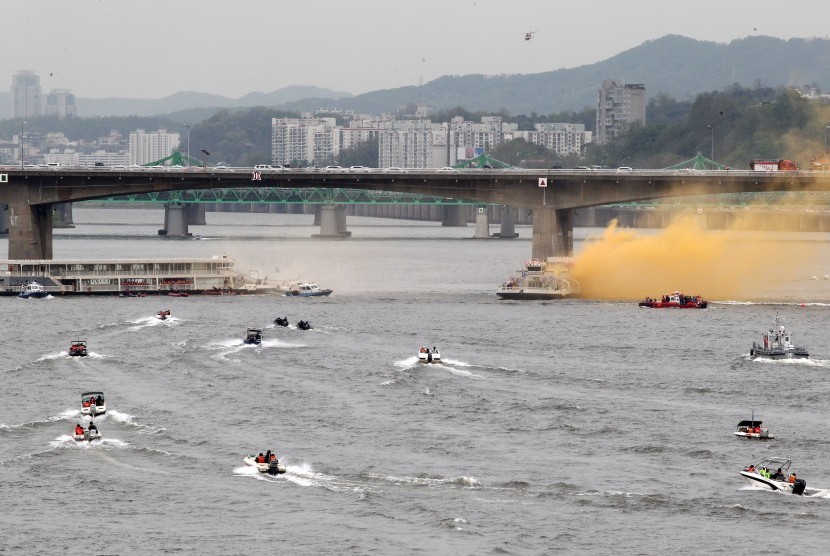 Latihan antiterorisme di Sungai Han. (Ilustrasi)