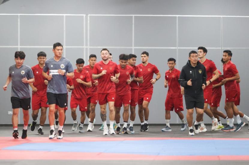Para pemain timnas Indonesia saat menjalani latihan belum lama ini.