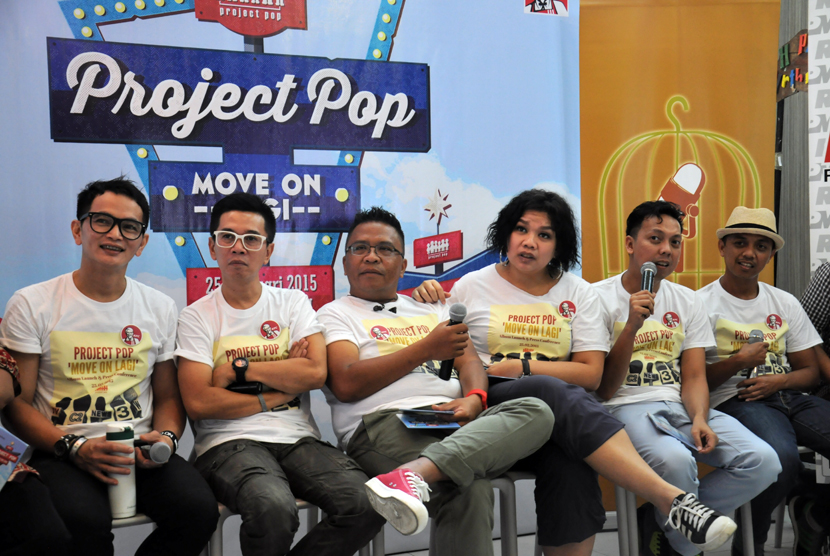 Launching album terbaru dari Project Pop Move On Lagi di Kemang, Jakarta Selatan, Rabu (25/2).  (foto : MgROL_34)