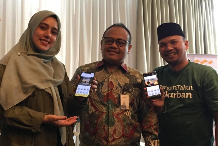 Launching Kerja Sama Mobile Banking Bank Syariah Mandiri (BSM) dengan Dompet Dhuafa digelar di Jakarta Pusat, Kamis (8/8). 
