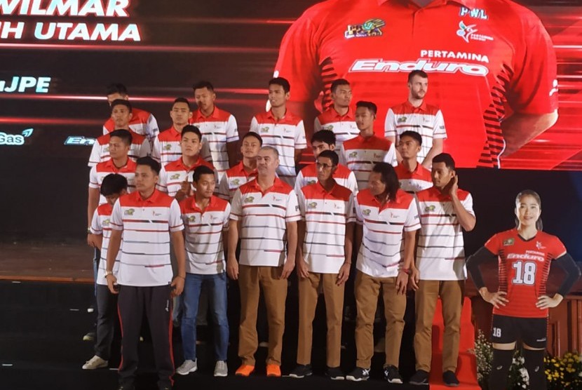 Launching Tim Jakarta Pertamina Energi (JPE) dalam menghadapi Proliga 2020. JPE menargetkan double Champions. 