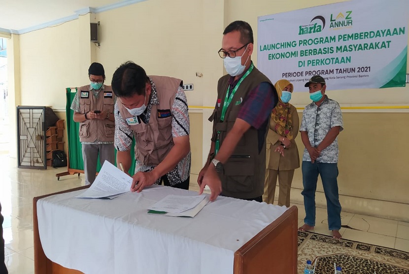 LAZ Harfa bersinergi bersama LAZ An-Nur PT Indonesia Power dalam melakukan pendampingan kelompok keuangan mikro berbasis perkotaan di Kelurahan Lopang, Kecamatan Serang, Kota Serang, Banten. 