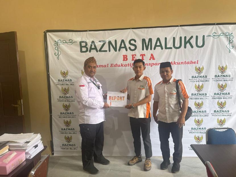 Laznas BMH Maluku menyerahkan laporan kinerja Tahun 2022 kepada Baznas Provinsi Maluku, Senin (20/2/2023)