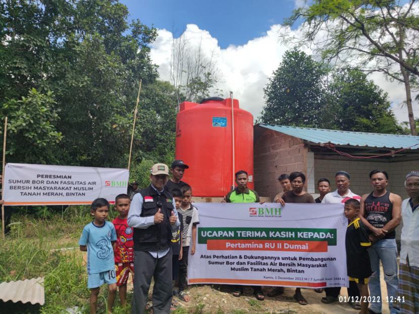 Laznas BMH meresmikan sumur bor dan fasilitas air bersih untuk masyarakat Desa Penagah, Tanah Merah, Bintan, Kepulauan Riau, Kamis  (1/12/2022).