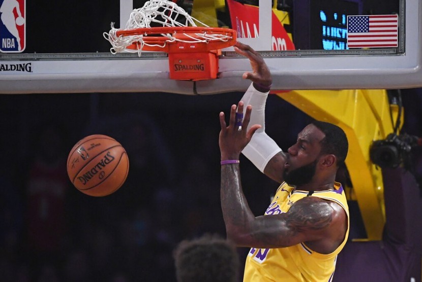 Bintang LA Lakers LeBron James.(AP Photo/Mark J. Terrill)
