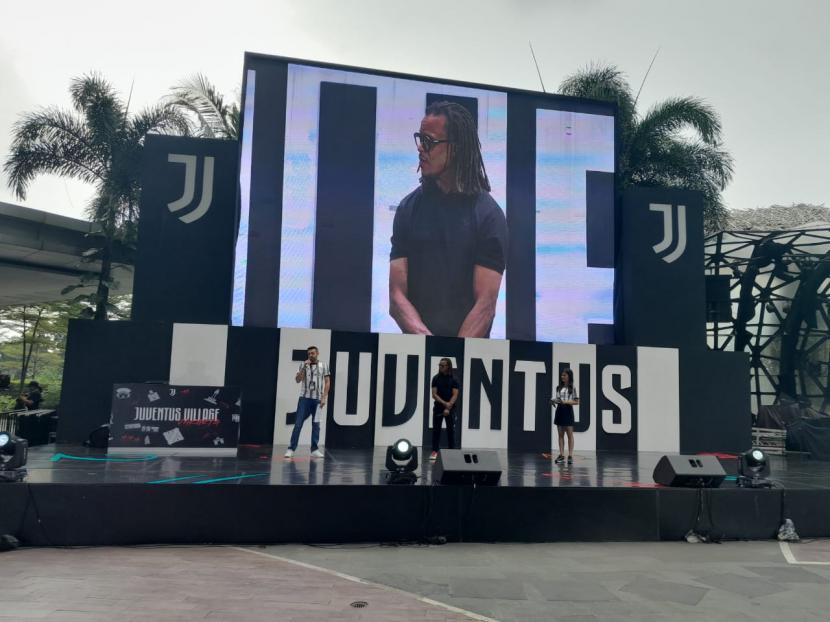 Legenda Juventus, Edgar Davids, dalam acara Juventus Village di Lippo Mall, Kemang, Jakarta, Jumat (27/1/2023) petang WIB.